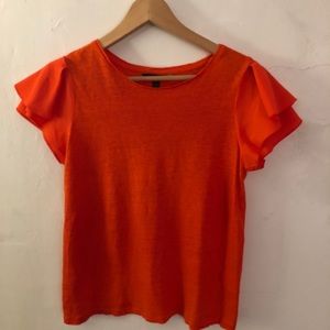 Linen Banana Republic shirt with ruffle sleeve